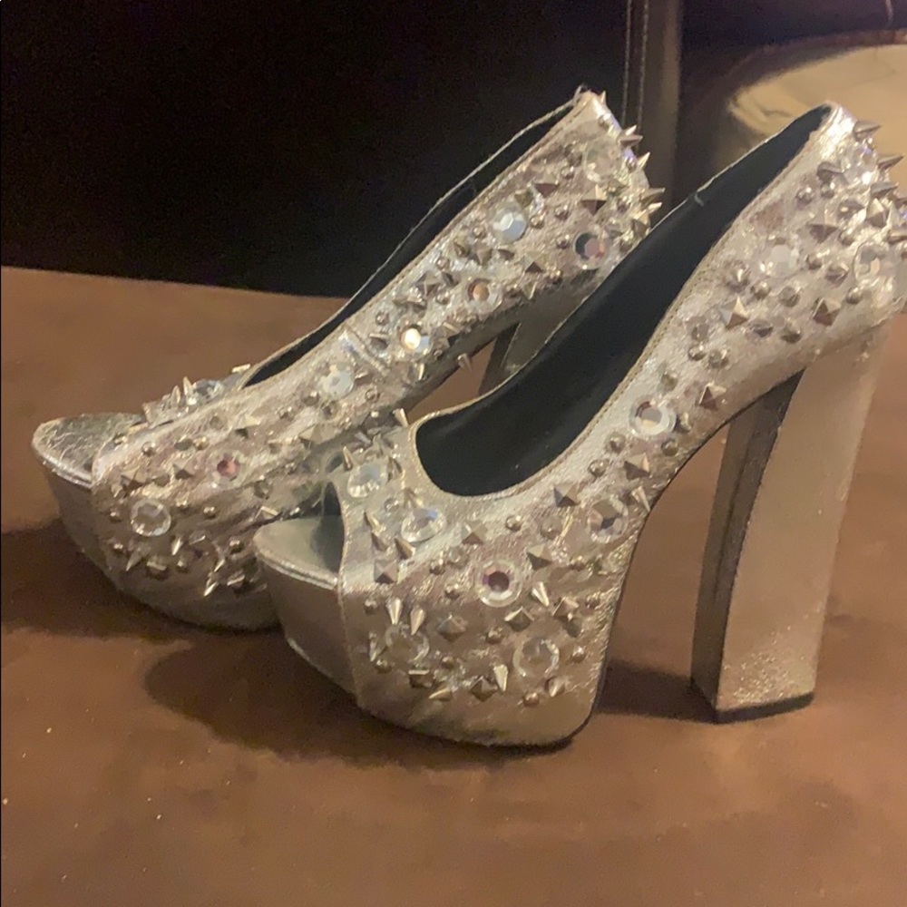 Silver studded stilettos